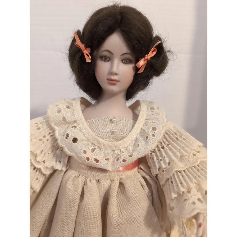 Vintage Porcelain Doll With‎ Stand